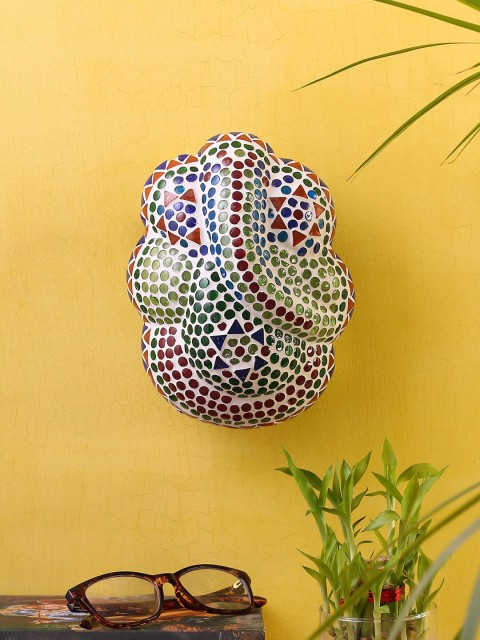 

Devansh Multicoloured Ganesh Motif Shaped Glass Wall Lamp, Multi