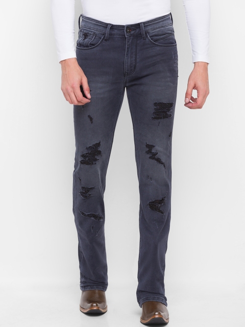 

mode de base Men Black Texas Bootcut Mildly Distressed Heavy Fade Stretchable Jeans