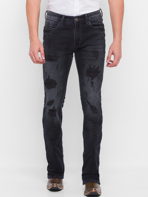 

mode de base Men Black Texas Bootcut Mildly Distressed Heavy Fade Stretchable Jeans