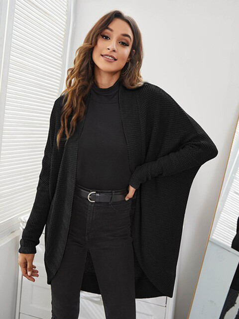 

BelleRUE Women Black Solid Sweater