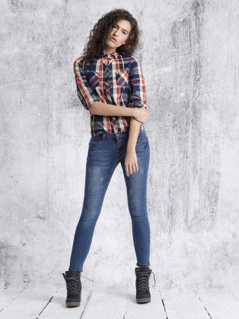 

RDSTR Women Blue Slim Fit Mid-Rise Cropped Jeans