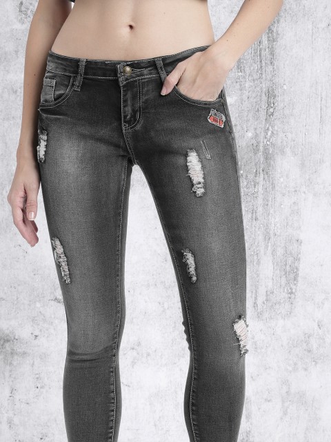 

RDSTR Women Black Slim Fit Mid-Rise Cropped Jeans