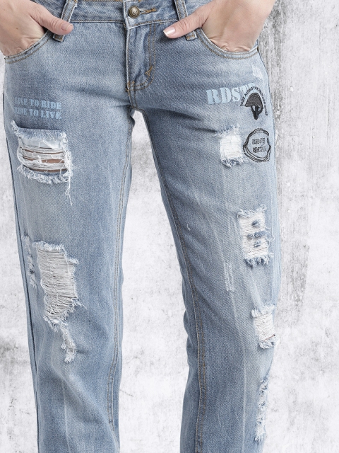 

Roadster Women Blue Slim Fit Highly Distressed Jeans