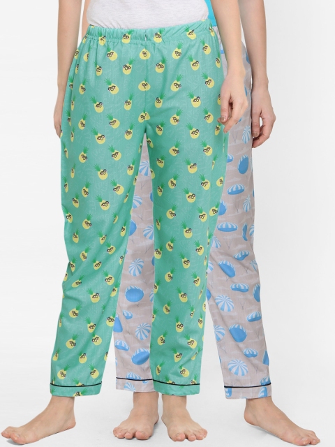 

FashionRack Women Set of 2 Multi Printed Lounge Pants