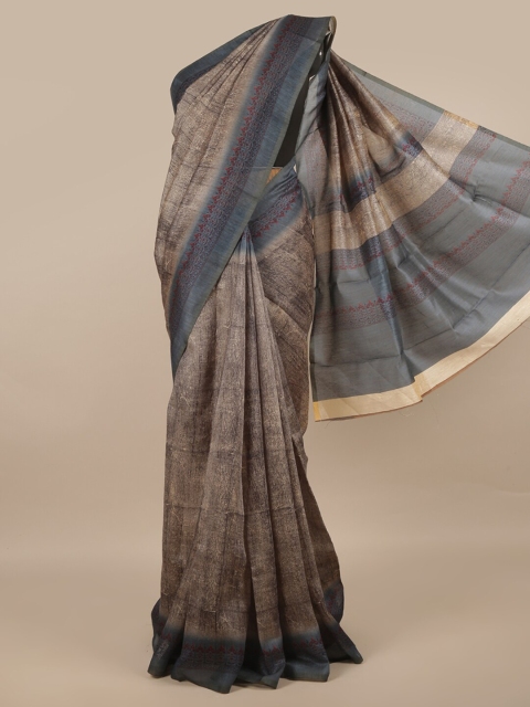 

Pothys Grey & Beige Jute Silk Saree