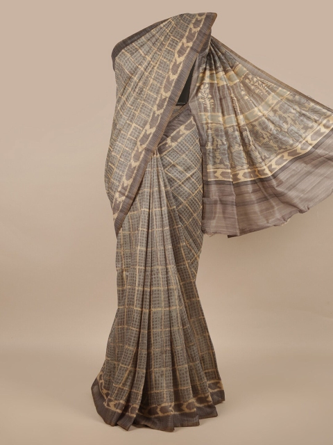 

Pothys Grey & Beige Jute Silk Saree