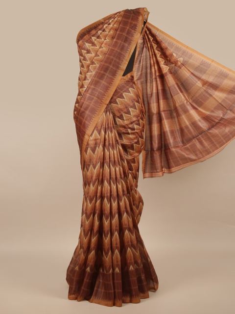 

Pothys Brown & Beige Jute Silk Saree