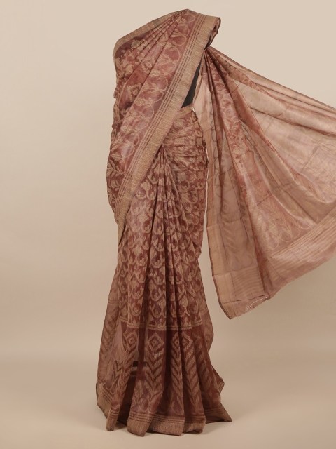 

Pothys Brown & Beige Ethnic Motifs Zari Jute Silk Saree