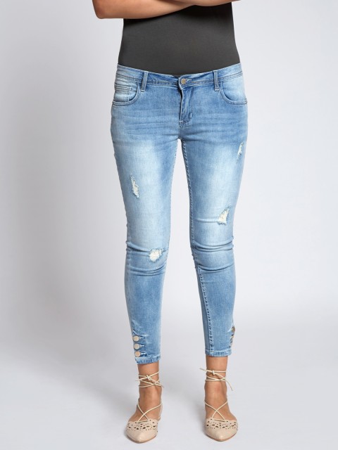 

COVER STORY Women Blue Skinny Fit Mid Rise Mildly Distressed Jeans