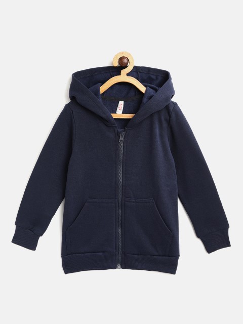 

DeFacto Girls Navy Blue Solid Hooded Front Open Sweatshirt