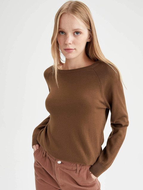

DeFacto Women Brown Pullover