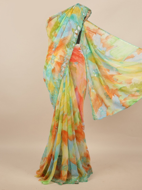 

Pothys Women Multi Printed Poly Chiffon Saree