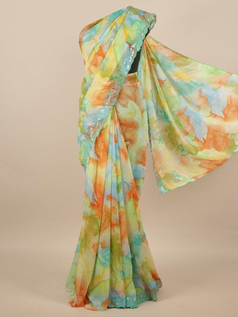 

Pothys Blue & Green Tie and Dye Saree