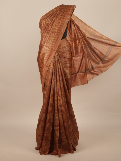 

Pothys Brown Ethnic Motifs Jute Silk Saree