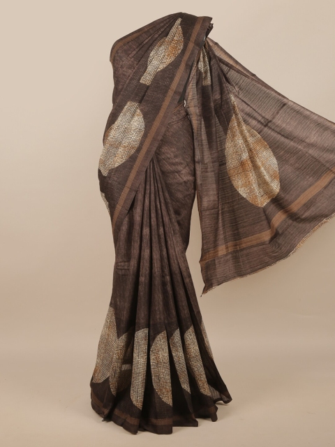 

Pothys Brown & Beige Jute Silk Saree