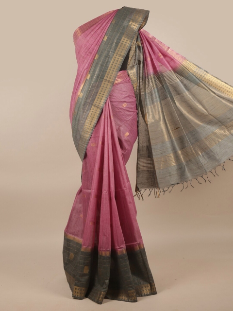 

Pothys Lavender & Grey Woven Design Zari Jute Silk Saree