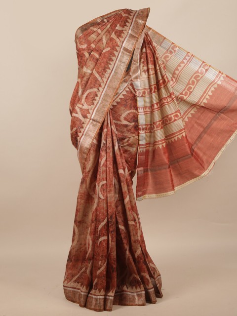 

Pothys Brown & Beige Jute Silk Saree