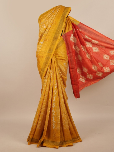 

Pothys Yellow & Red Floral Printed Saree