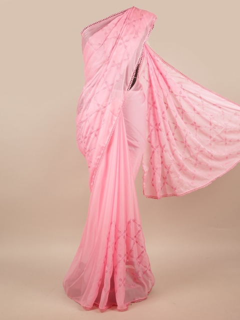 

Pothys Pink Floral Embroidered Saree