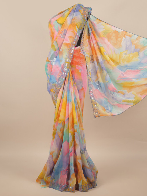 

Pothys Multi Tie and Dye Heavy Work Saree