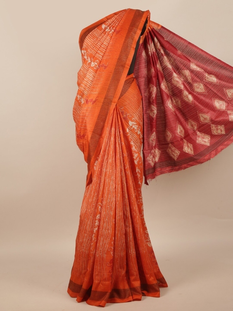 

Pothys Orange & White Ethnic Motifs Printed Saree