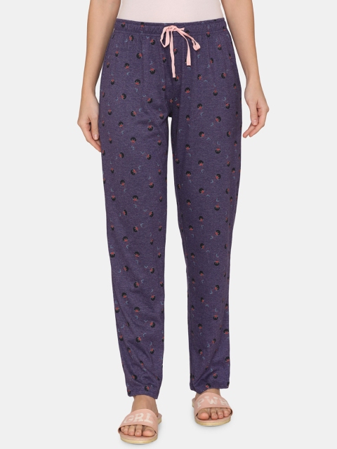 

Rosaline by Zivame Women Blue Printed Loungepants