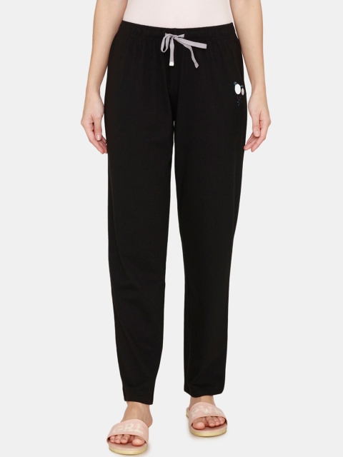 

Rosaline by Zivame Black Solid Lounge Pants