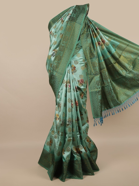 

Pothys Green Woven Design Zari Jute Silk Saree