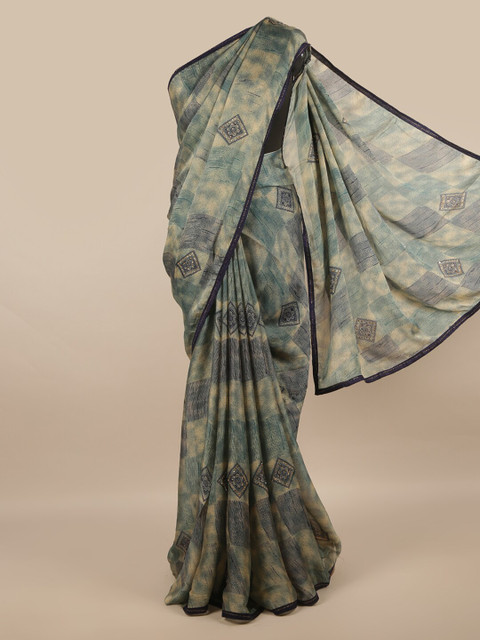 

Pothys Blue Poly Chiffon Printed Saree