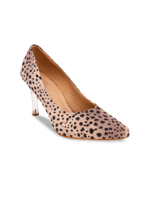 

Stelatoes Peach-Coloured Printed Suede Stiletto Pumps