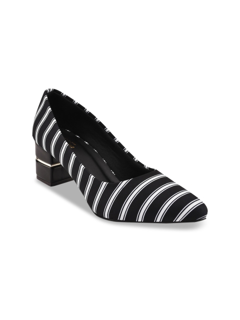 

Stelatoes Black & White Striped Block Pumps