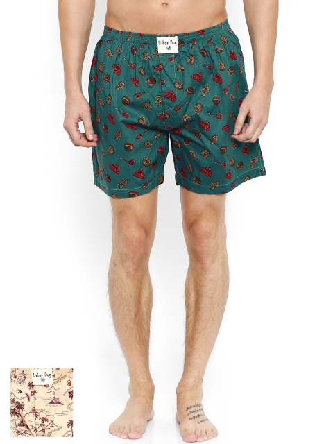 

Urban Dog Pack of 2 Printed Boxers UDBX15, Beige