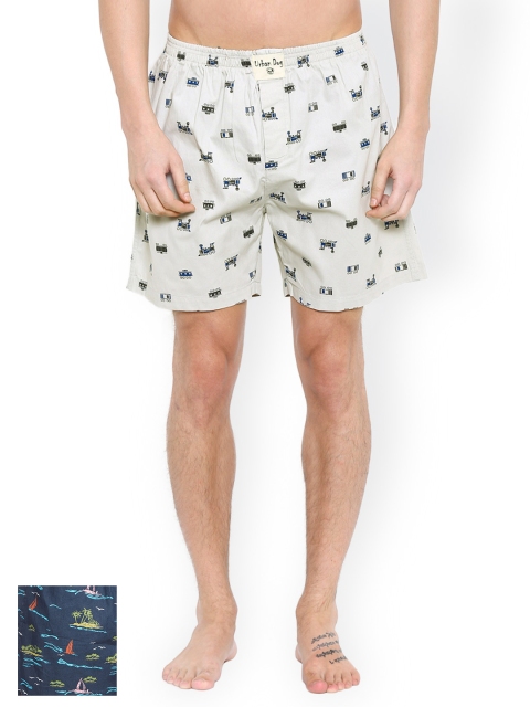 

Urban Dog Pack of 2 Printed Boxers UDBX21, Navy blue