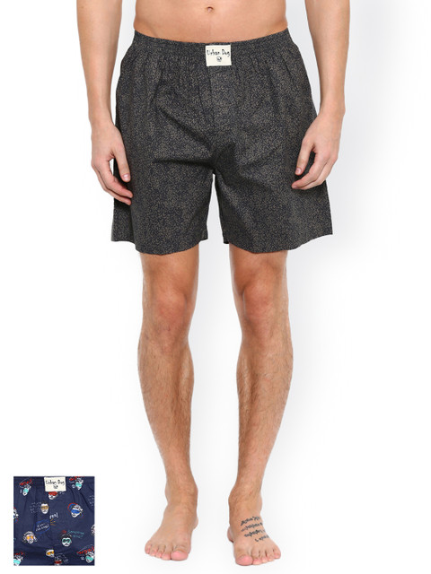

Urban Dog Pack of 2 Printed Boxers UDBX27, Navy blue