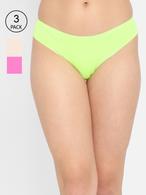 

Clovia Women Pack Of 3 Solid Bikini Briefs, Pink