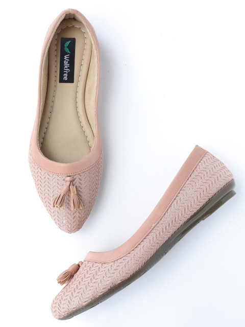 

Walkfree Women Peach-Coloured Ballerinas with Tassels Flats