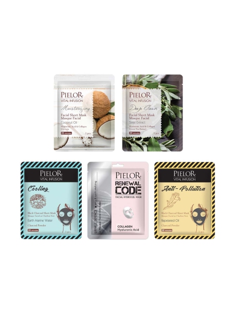 

PIELOR White Set of 5 All in One Set Mask