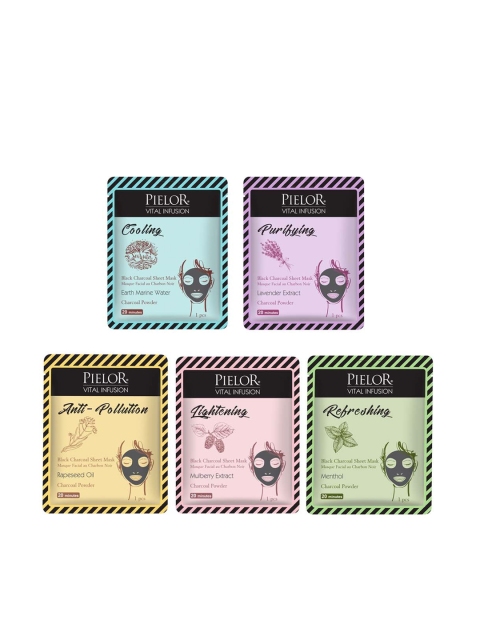 

PIELOR White Set of 5 Vital Infusion Black Charcoal Mask