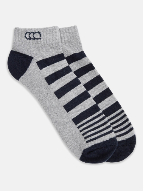 

Ajile by Pantaloons Men Grey Striped Ankle-Length Socks