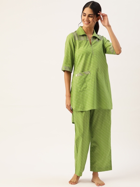

DREAMSS BY SHILPA SHETTY Women Green Night suit