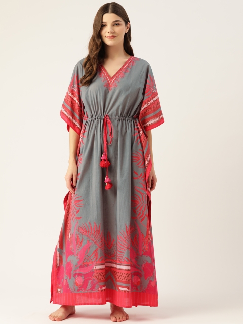 

DREAMSS BY SHILPA SHETTY Red Printed Maxi Nightdress