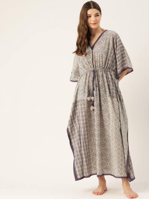 

DREAMSS BY SHILPA SHETTY Blue Printed Maxi Nightdress