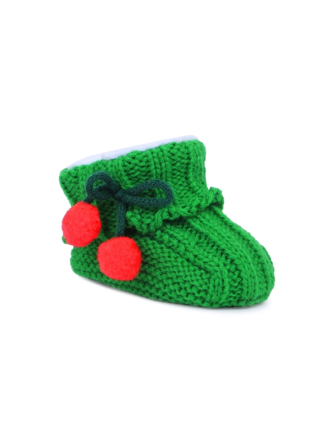 

Butterthief Kids Green Self Design Woolen Booties