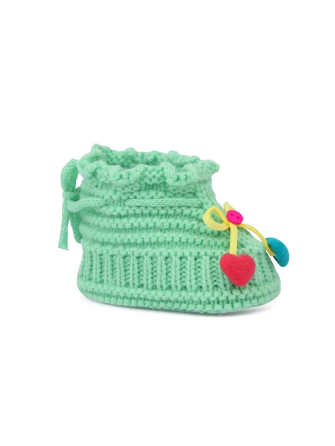 

Butterthief Kids Green Self-Design Pure Wool Knitted Booties