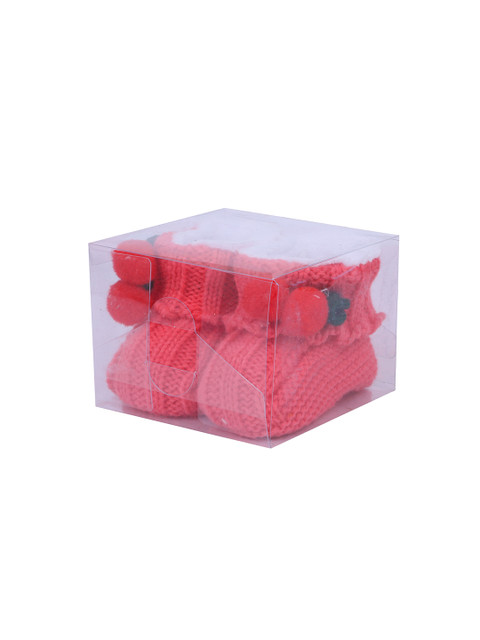 

Butterthief Kids Pink Solid Woolen Booties