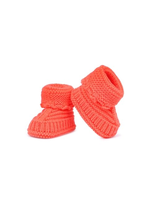

Butterthief Kids Orange Self Design Pure Wool Booties
