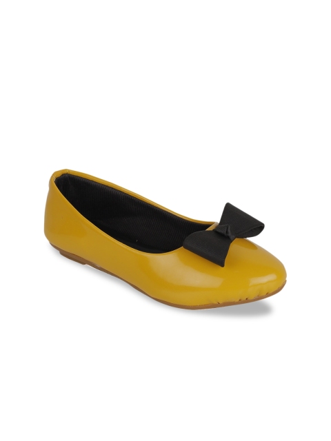 

FEETWELL SHOES Girls Mustard Ballerinas with Bows