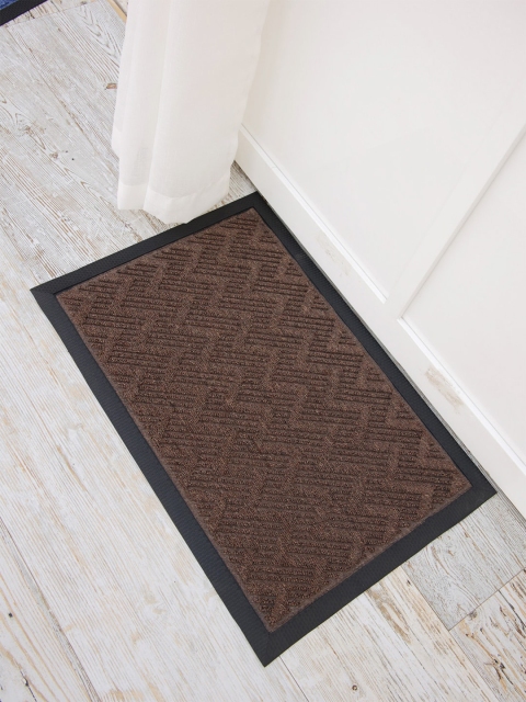 

Ariana Brown & Black Rectangular Anti-Skid Door Mat