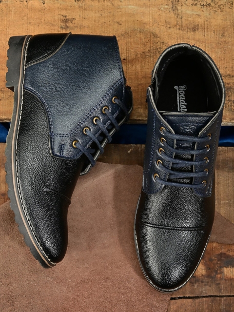 

The Roadster Lifestyle Co Men Black Colourblocked Flat Boots