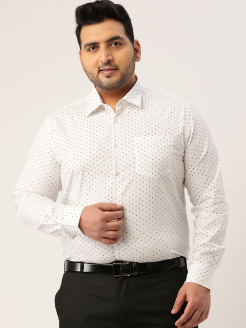

IVOC Plus Men White Pure Cotton Comfort Printed Formal Shirt